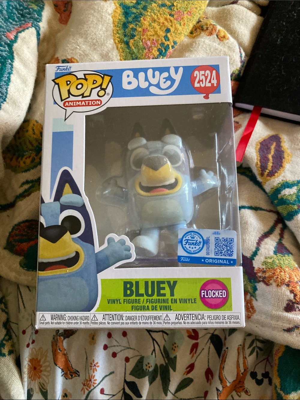 Funko Pop! Bluey Flocked Vinyl Figure - Light Blue, Yellow, White